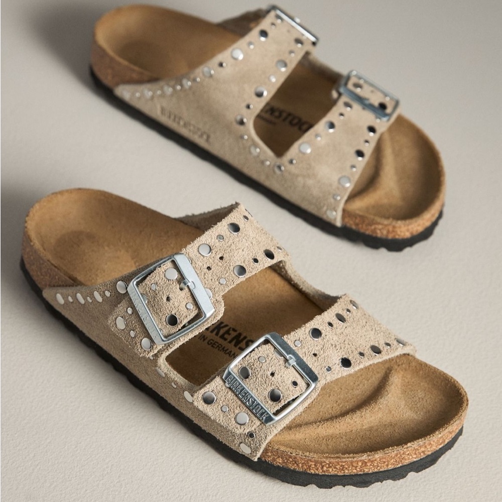Birkenstock Arizona Rivet Sandals - Taupe